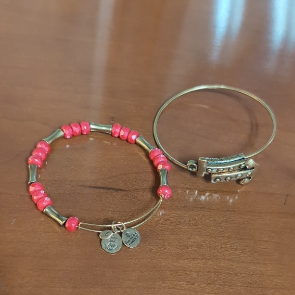 Alex and Ani Rustic Anchor Gold and Red Beaded Bracelets! - Picture 5 of 8